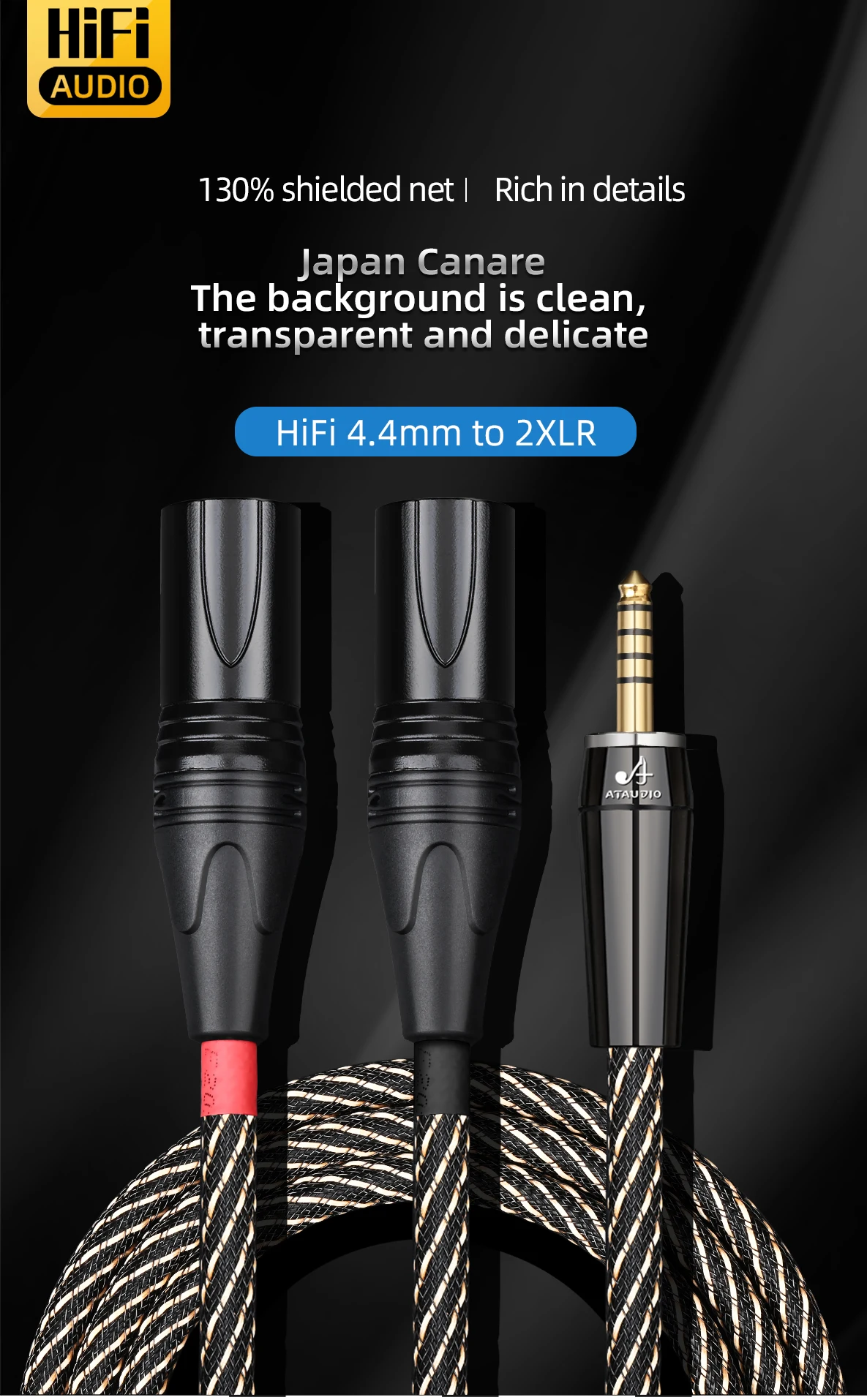 aperçu du câble 4,4 mm vers XLR