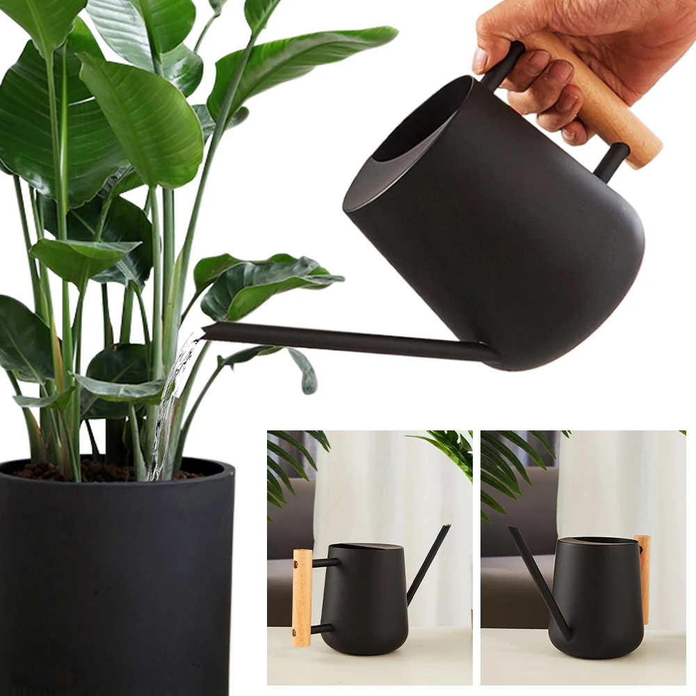 

1000 ML Watering Can Stainless Steel Coating Watering Pot Watering Accessories Garden Plant Flower Pot Long Mouth Sprinkling Pot