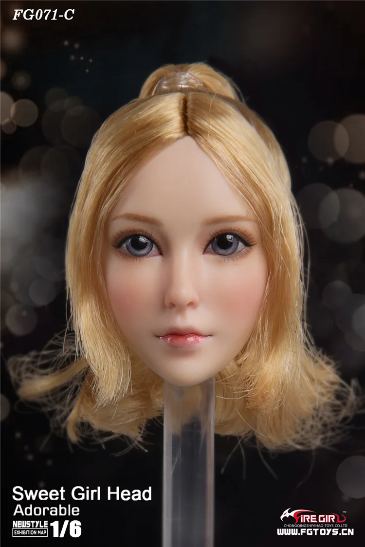 

Fire Girl Toys FG071 1/6 Scale Beauty Sweet Girl Head Sculpture Pale Skin For 12'' Female Action Figure TBLeague Body Doll