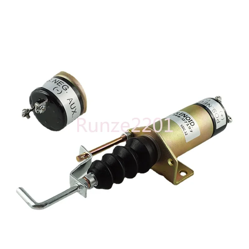 

366-07197 Diesel Generator Shutdown Solenoid Valve Power-off Valve with Bracket SA-3405T