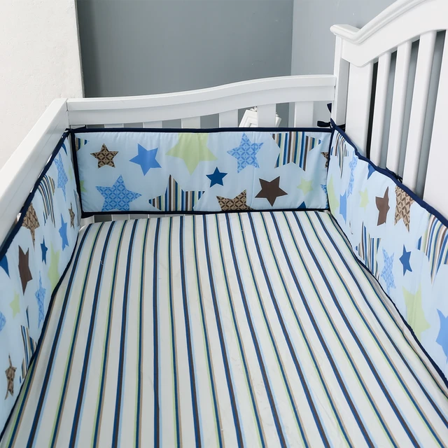7Piece Stars Crib Bedding Set Toddler Bed Comforter Sheet Set (4Bumpers+Crib Comforter+Sheet+Crib Skirt) 3