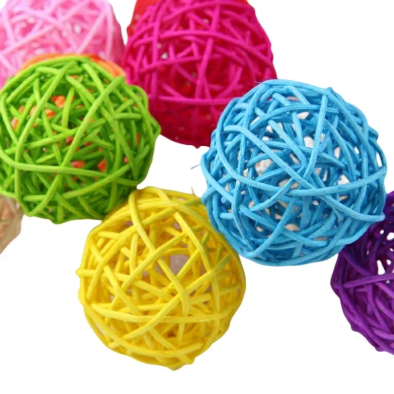 Parrot Toy Bird Toy Pet Bird Chewing Bird Rattan Ball Toy For Parrot Budgie Parakeet Cockatiel Chewing Playing Parrot Cages Toys 5pcs