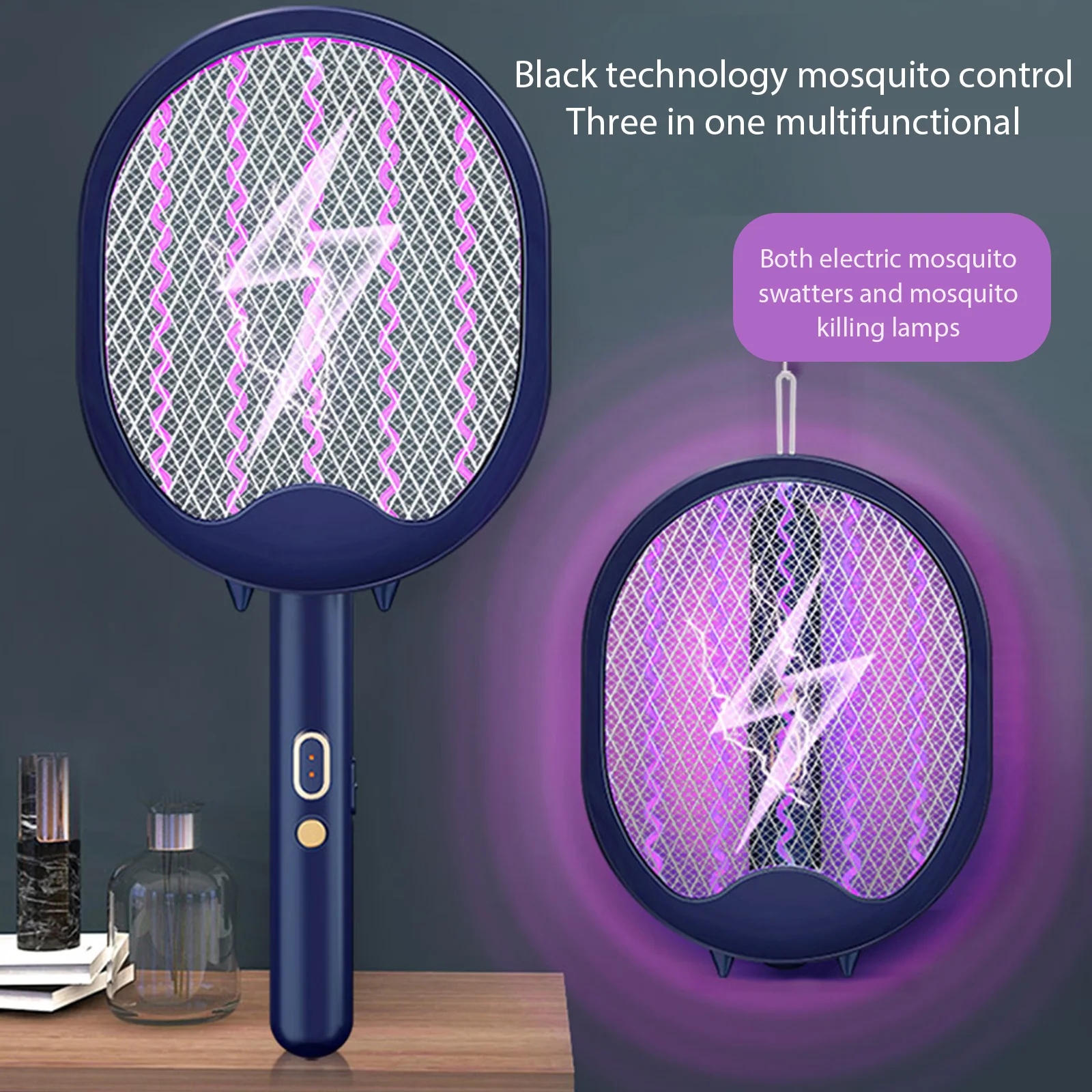 

Electric Mosquito Killer 2-in-1 Mosquito Racket Insect Killer USB Charging Household Supplies for Home Bedroom Living Room