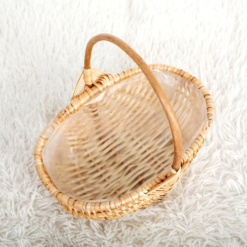 Holiday Gifts Hand-woven Willow Portable Flower Basket Baby Photo Home Decoration Flower Basket Wedding Gift Basket