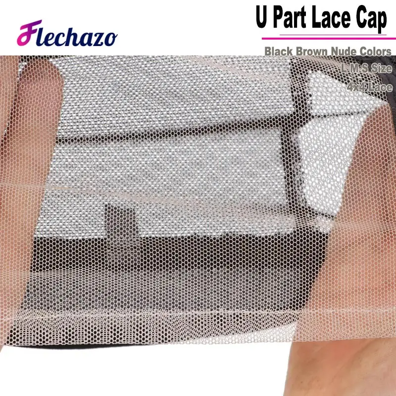 U Part Lace Wig Cap with Lace Melt Band Kit for Making Wigs Black Brown Hair Weave Cap Hairnets and Melting Band for Women