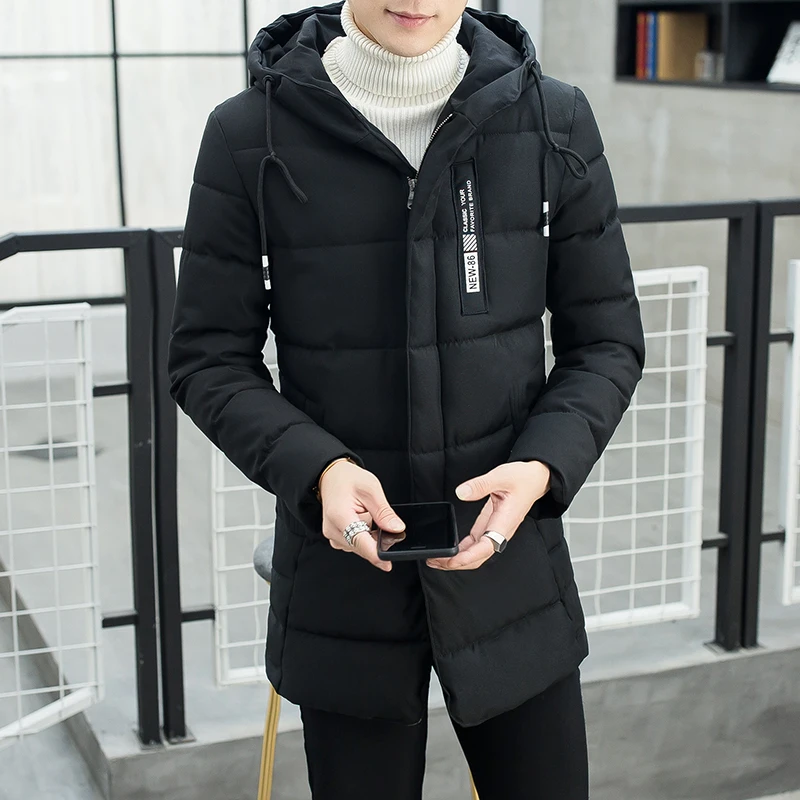 Fashion Thick Parkas Men's 2023 Autumn Winter Warm Overcoat Casual Solid Color Cotton-Padded Jackets Outwear Windproof Down Coat