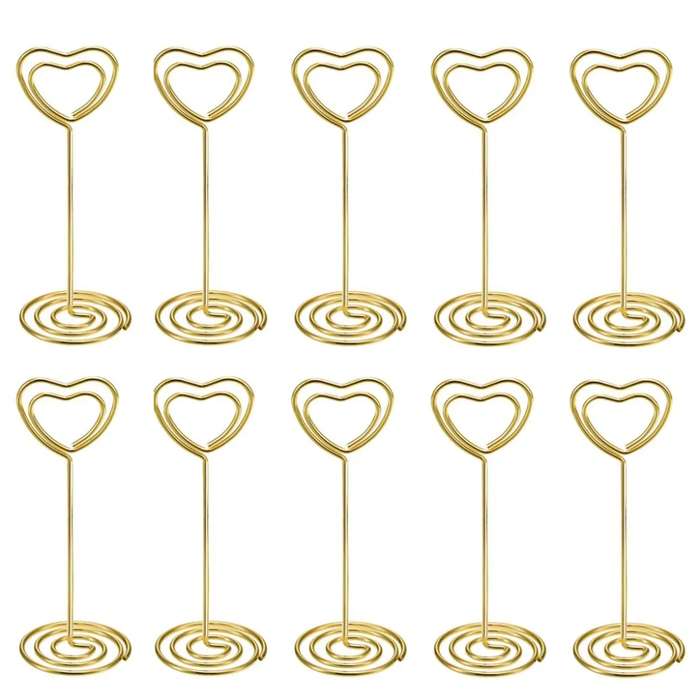 10pcs Heart Style Wedding Party Table Place Name Number Card Clip Stand Holder 