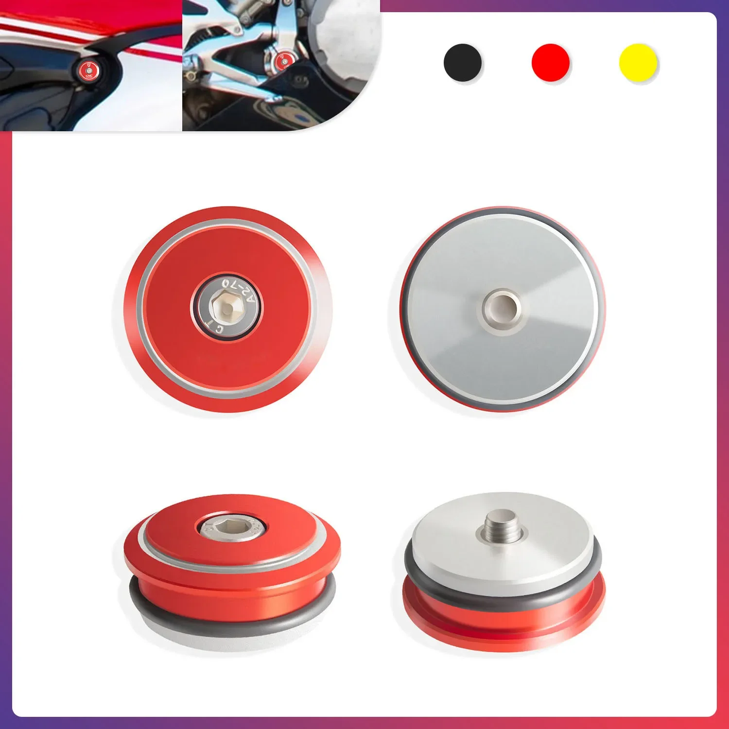 

Motorcycle Frame Hole Caps Cover Fairing Guard For Ducati Paingale 899 959 1199 1199S 1299 1299S