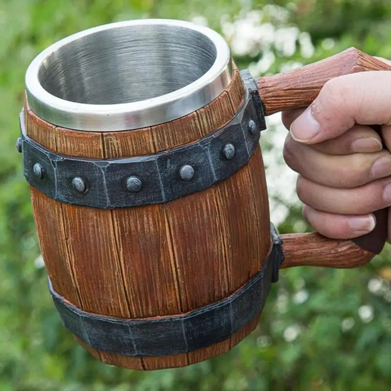 Boccale Da Birra Vichingo In Legno, Boccale In Legno Fatto A Mano Con Rivestimento Interno In Acciaio Inossidabile Boccale Vintage Da 600 Ml Boccale Medievale Per Caffebevandesucchi Per Uomo 92249923