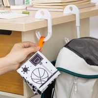 2PCS Deskside Book Bag Hooks Students' Special Coat, Hat and Bag Hooks Locking S-shaped Hooks Key Hanger 1