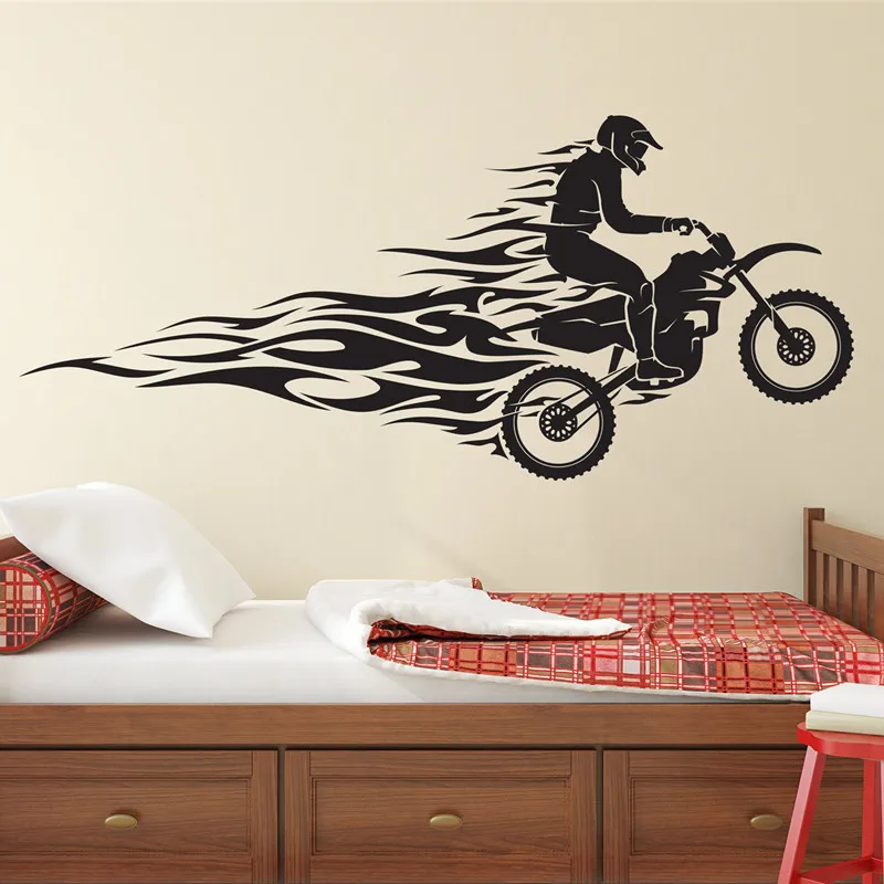  Pegatina de pared para moto o moto moto moto Racing arte pared  extraíble decoración del hogar (18b1k) : Herramientas y Mejoras del Hogar