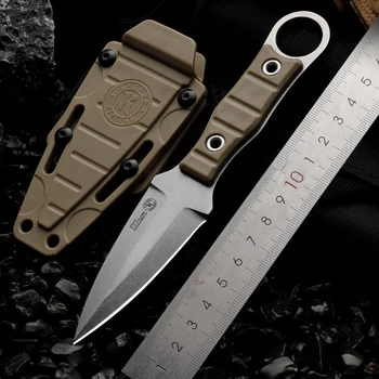 High quality AUS-8 steel fixed blade, straight outdoor knife, wilderness survival knife, G10 handle men's small knife 1