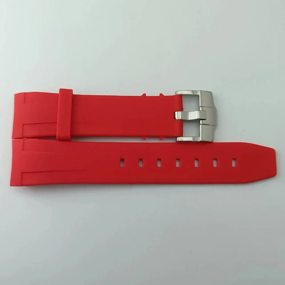 Premium Multi-Color Rubber Strap with Silver Clasp - 22mm Wide