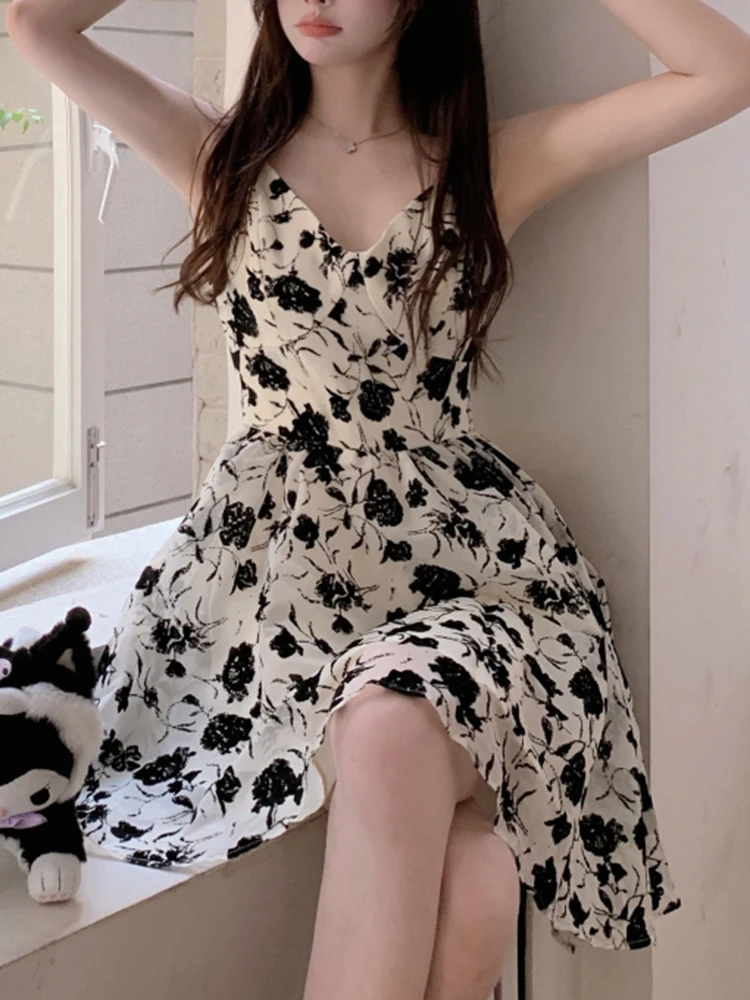 

Женское Повседневное платье средней длины без рукавов, модель Y2k в Корейском стиле на лето, 2023