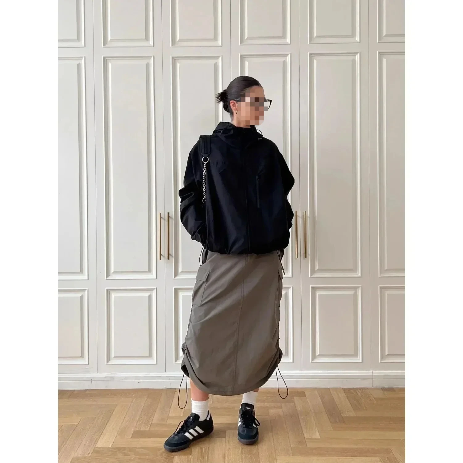 DAILOU Y2K Vintage Windbreaker Jacket Women Gorpcore