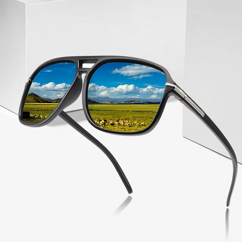 

2022 Fashion Men Cool Square Style Gradient Sunglasses Driving Vintage Brand Design Cheap Sun Glasses