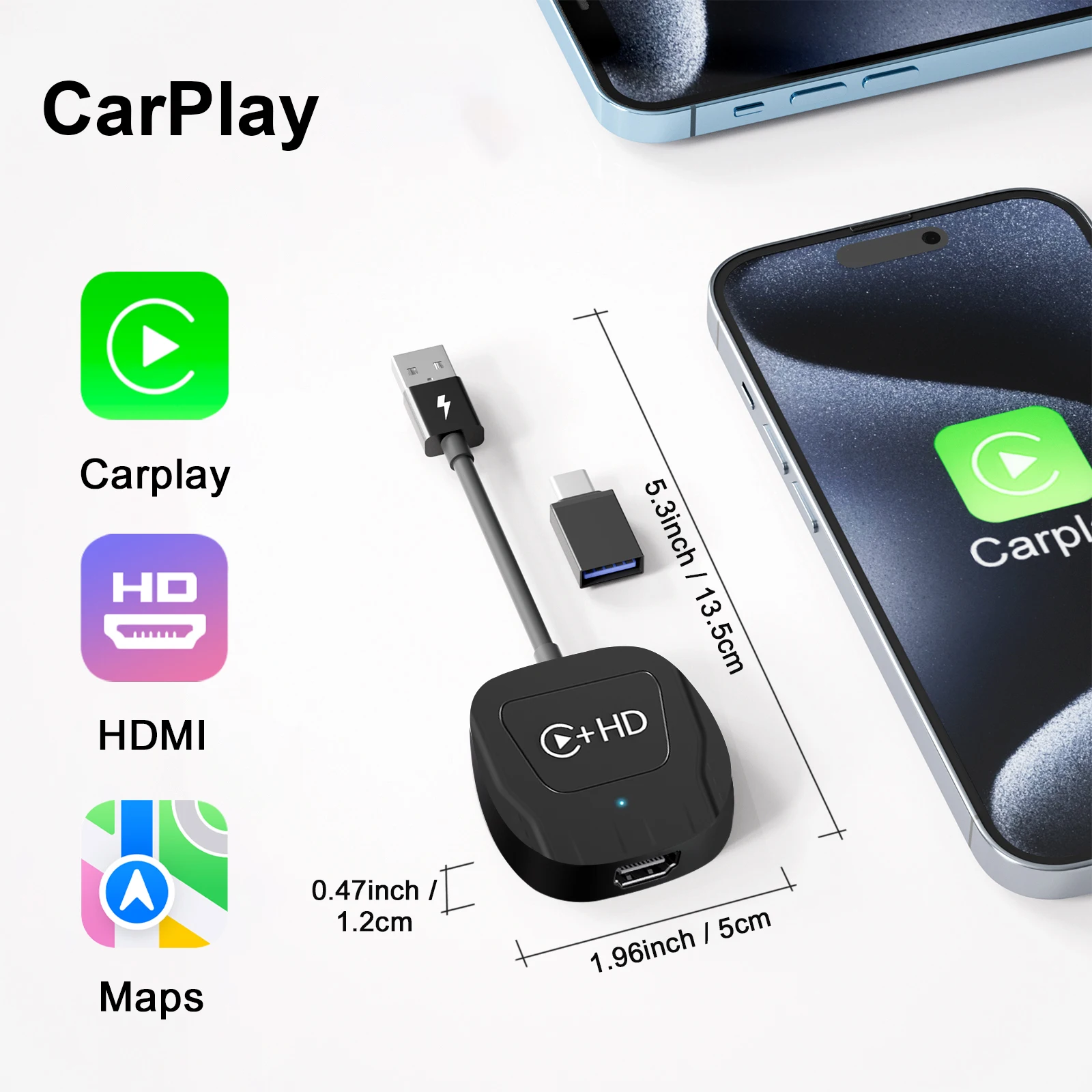 Wireless Video CarPlay Adapter Support Netflix/YouTube/Tiktok For OEM Wired CarPlay Cars,video carplay adapter