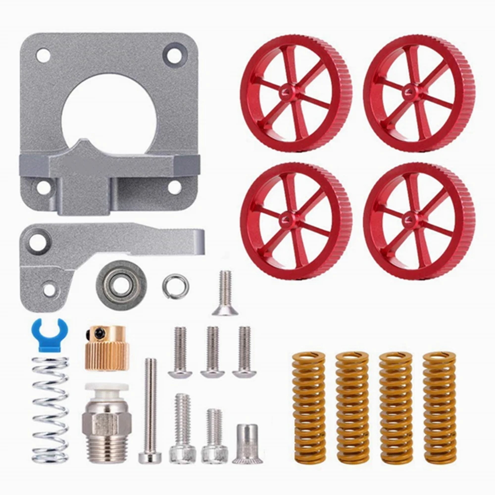 MK8 Extruder Feeder Drive 3D Printer 4PCS Aluminum Leveling Hand Twist Nut 4PCS Hot Bed Die Springs for Ender 3 3D Printer