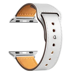 Premium Leather Strap for Apple Watch - Elegant Sport Loop Bracelet (White 4)