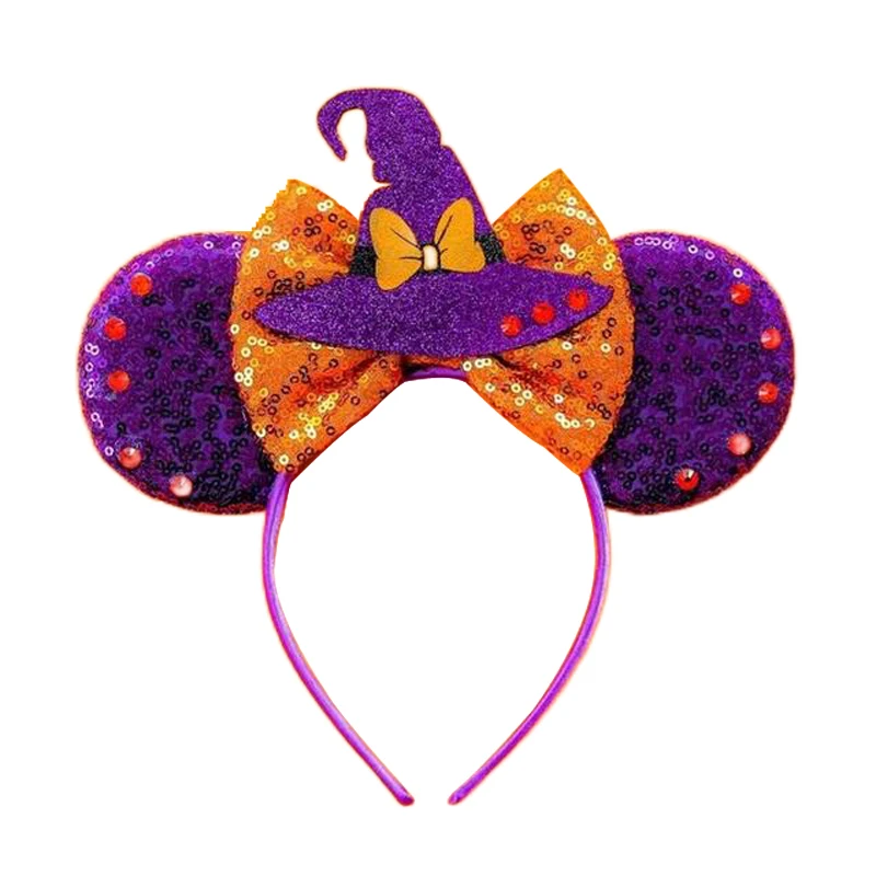 2024 Newest Mickey Mouse Ears Headband Kid Adult Festival Party Sequins Tenia HairBow Hairband Women Girl Hair Accessories Gift 6