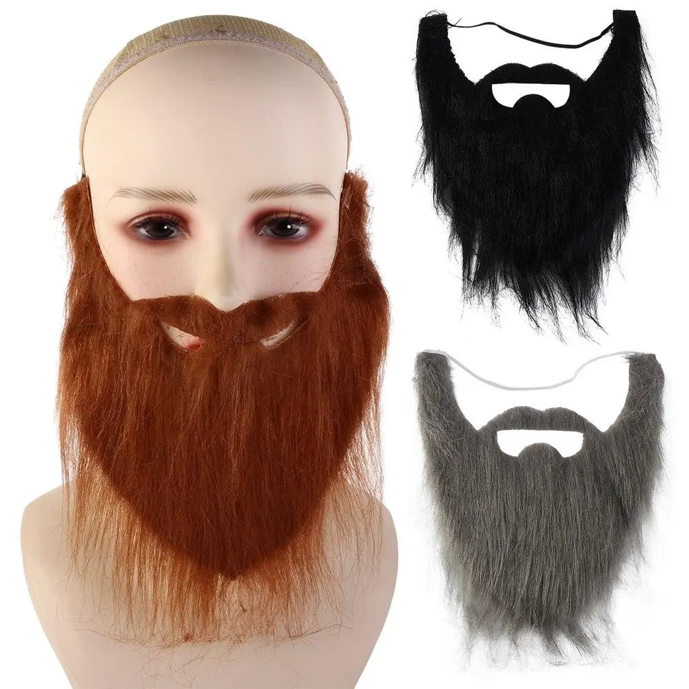 Artificial Beard Realistic Fake Beard Long Fluff Fake Beard Halloween Fake Mustache DIY Simulated Santa Claus Cosplay