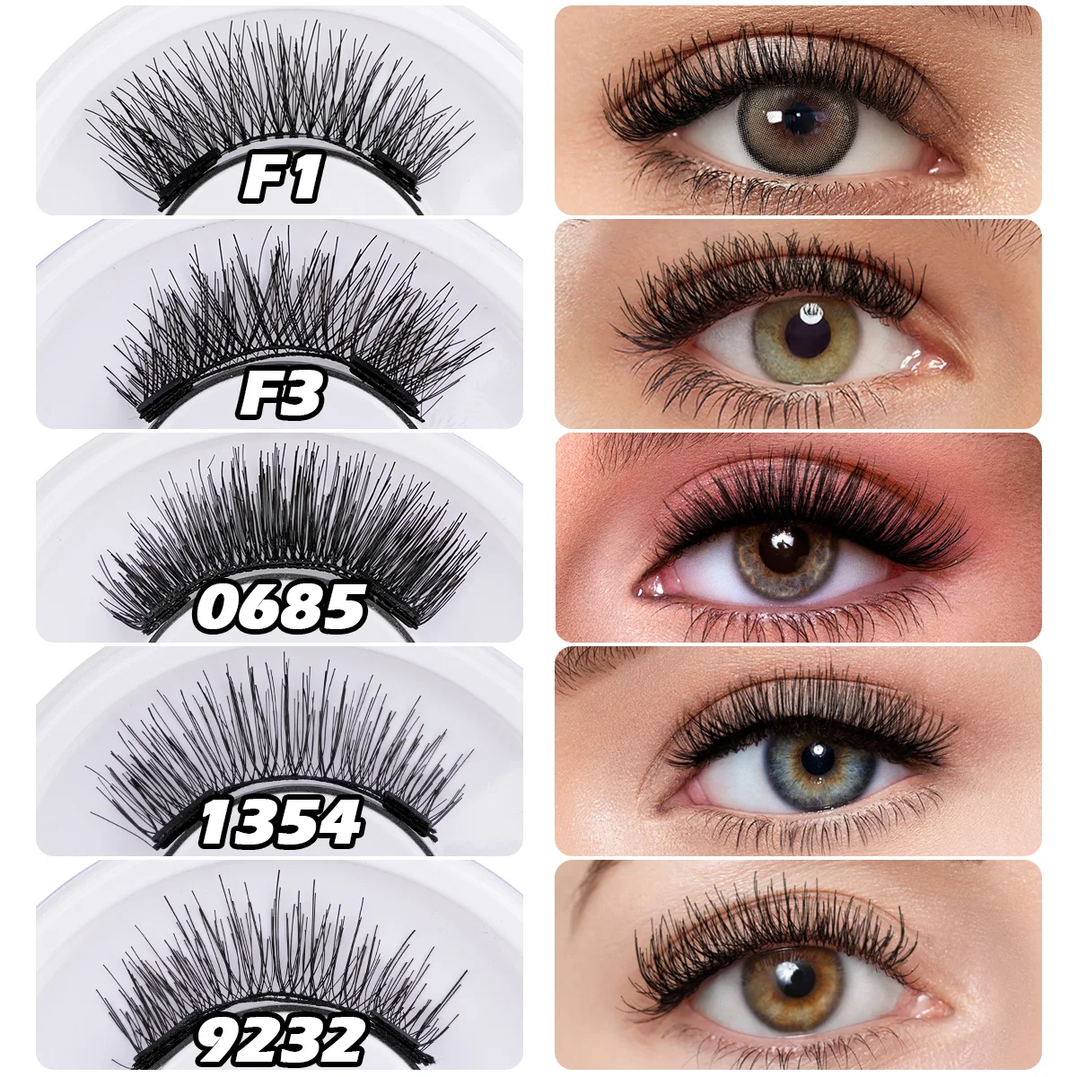 Magnetic Lashes Kit With Curler Pack 5 pairs 3D Magnetic False Eyelashes No Glue Needed Fluffy Reusable Make Up