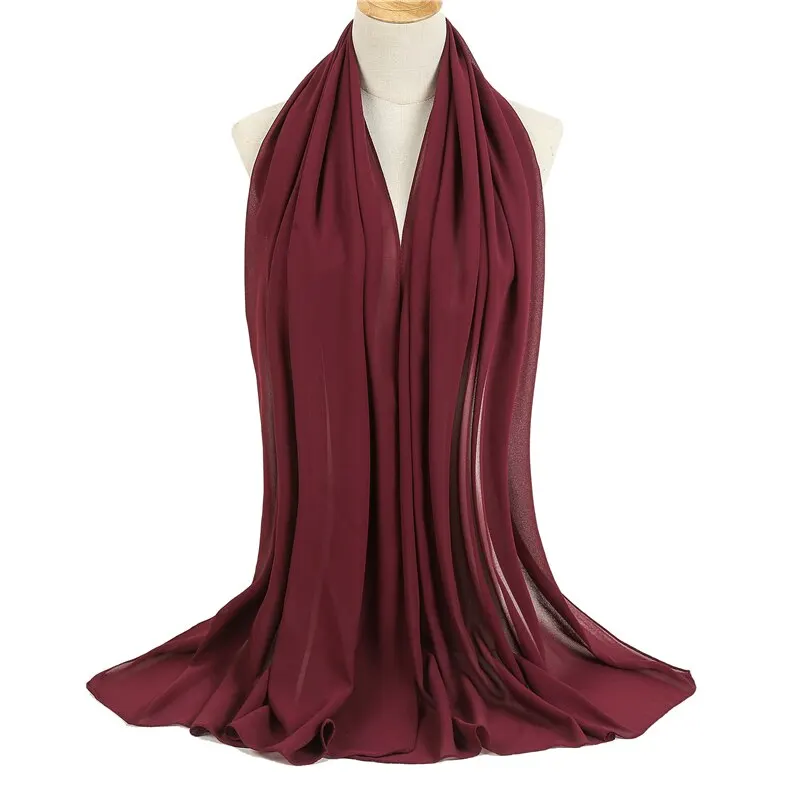 Bubble Chiffon Solid Muslim Hijab Scarf Fashion Ramadan Shawl Wraps Long Headscarves Bandana Ladies Plain Foulard Accessores bandana headscarf