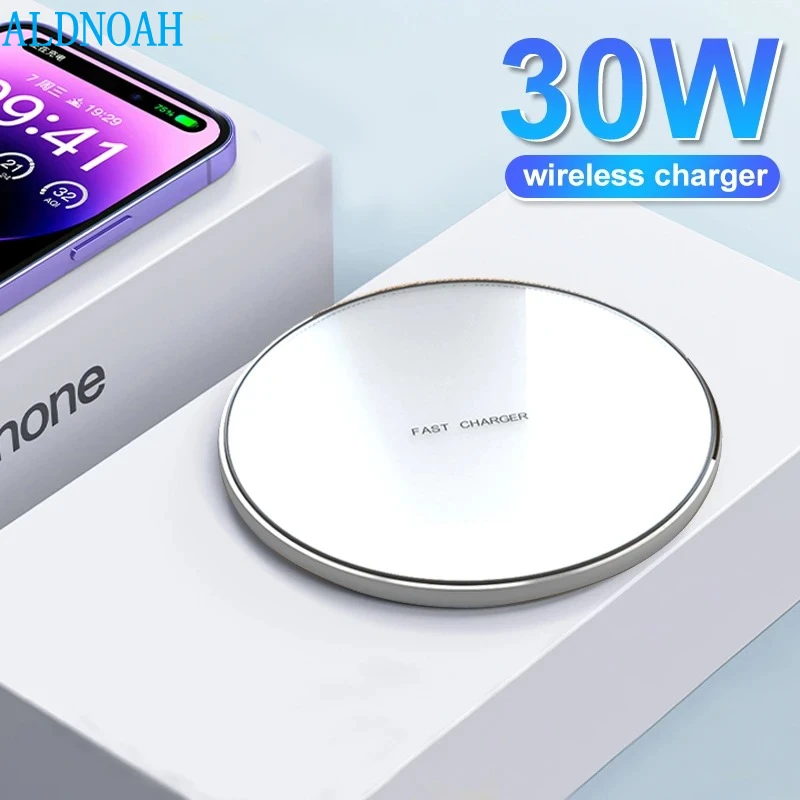 

30W USB Fast Wireless Charger For iPhone 14 13 12 11 Pro MAX Charger For Samsung S23 Ultra Xiaomi Wireless Charging Accessories