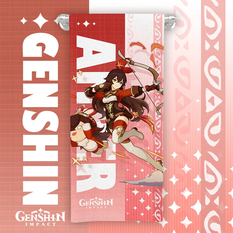 35*75cm Genshin Impact Towel Cotton Multiple Genshin Games Character Printed Absorbent Anime Sports Bath Towels Gift Bath Towel