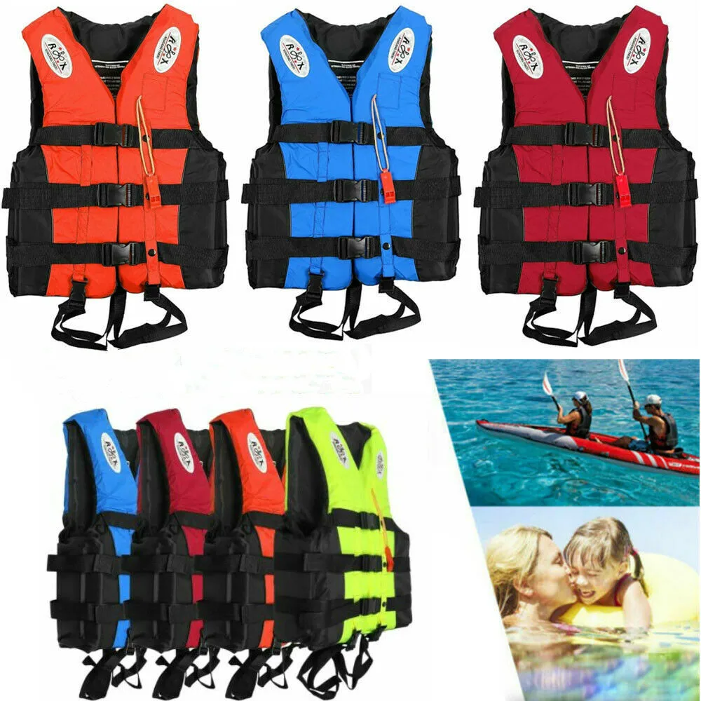 

Outdoor Swimming Boating Life Jacket Vest Swimming Boating Skiing Driving Survival Suit for Adult Children with Pipe S -XXXL