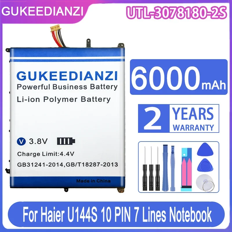 

GUKEEDIANZI Replacement Battery UTL-3078180-2S 6000mAh For Haier U144S 10 PIN 7 Lines Notebook Laptop Batteries