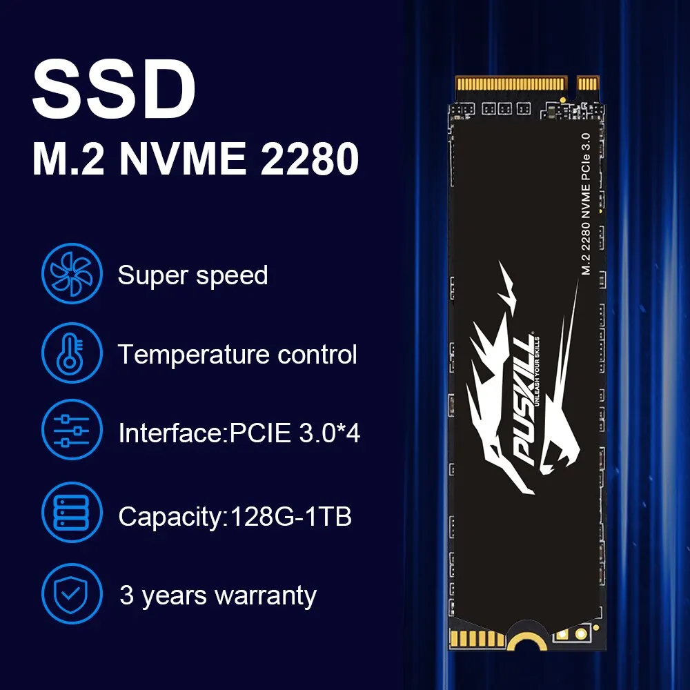PUSKILL SSD M.2 nvme 1TB 512GB 256GB 128GB pcie M2 2280 natvrdo kotouč vnitřní celistvý konstatovat pohon kotouč pro notebook ploše