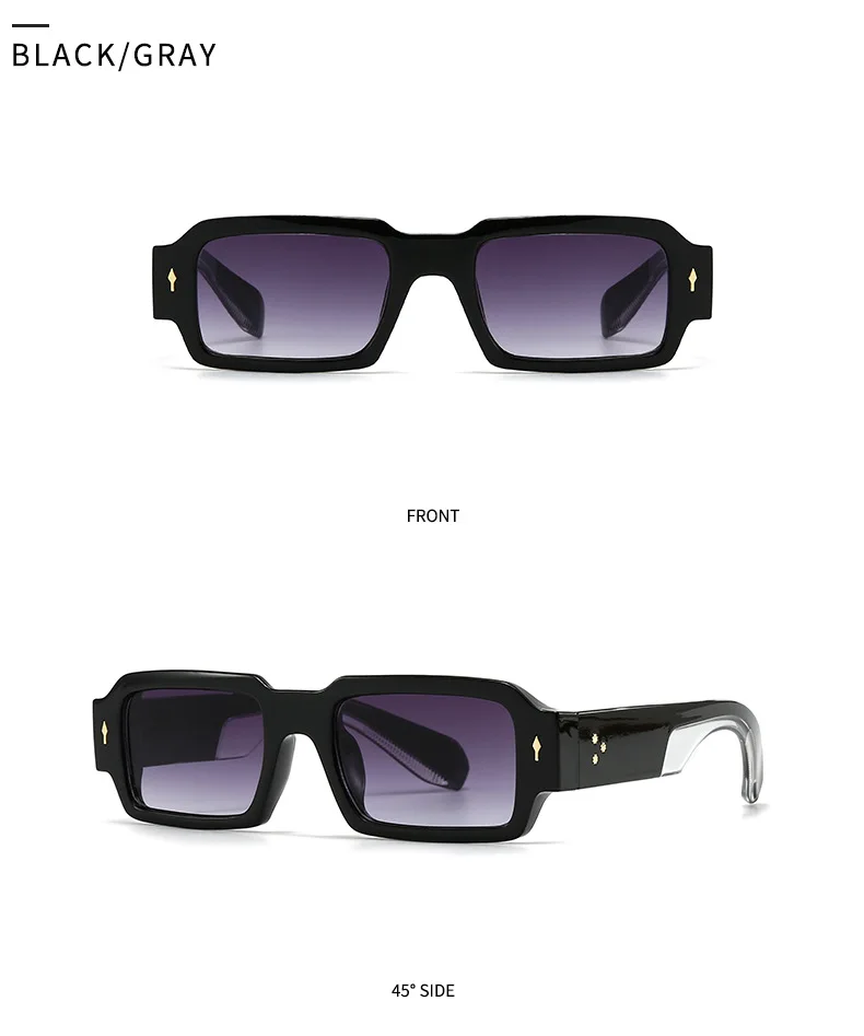 Punk Luxus Marke Designer Quadratische Klassische Niet Sonnenbrille Frauen Für Männer 2024 Trendy Sonnenbrille Vintage Beliebte Shades UV400 – Detail 14