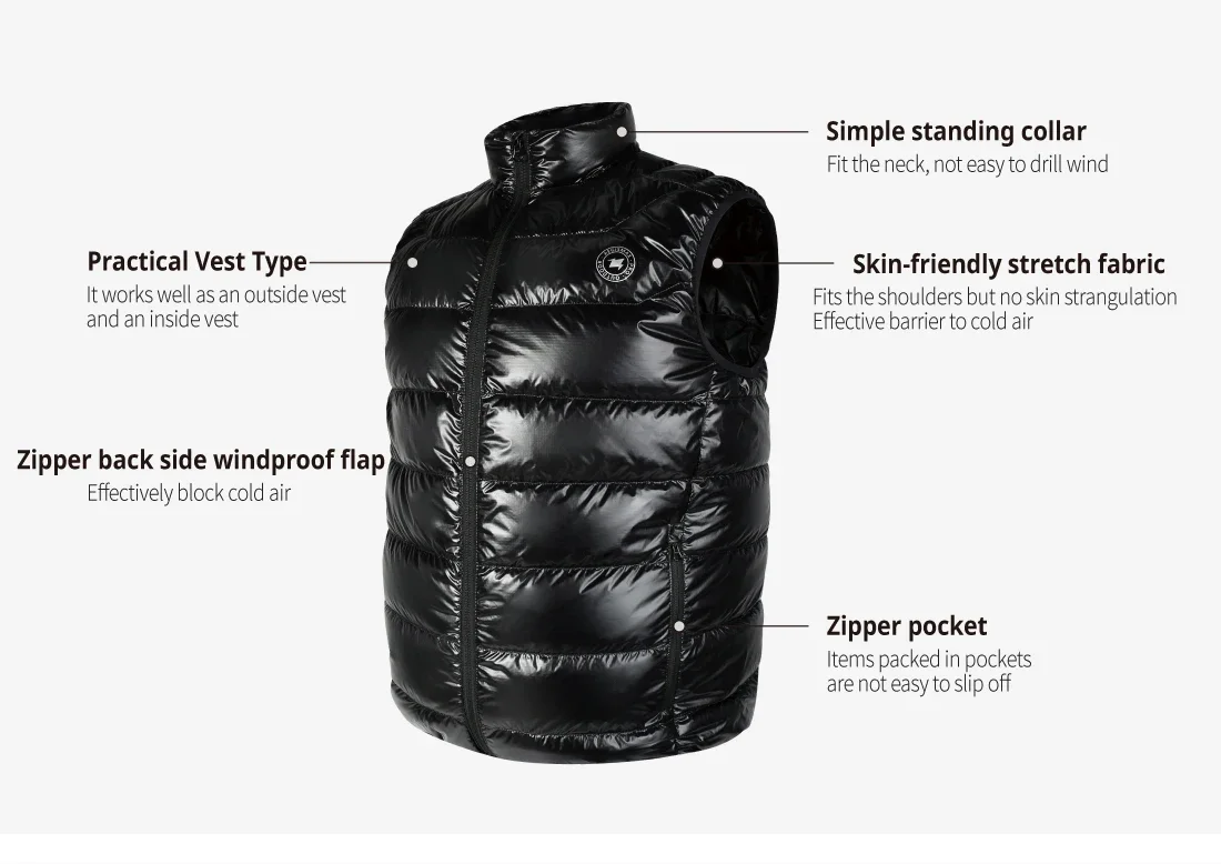 Down Vest Sleeveless Jacket Ultralight Goose Down Waistcoat for Hiking Climbing Skiing for Unisex AEGISMAX down jackets
