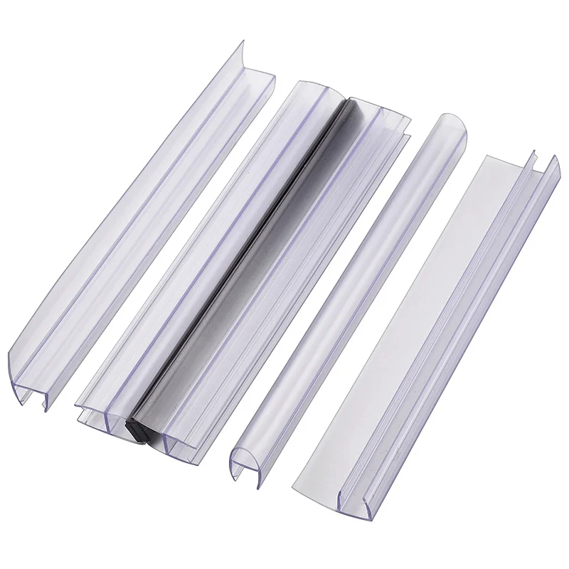 6/8/10/12mm Shower Screen Seal Strip PVC Frameless Glass Door Bottom Weather Stripping Seal Sweep Glue-free Bathroom Hardware images - 6