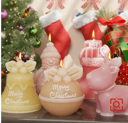 3D Christmas Tree Candle Silicone Mold DIY Christmas Candle Making Kit Handmade Soap Plaster Resin Baking Tools Holiday Gifts