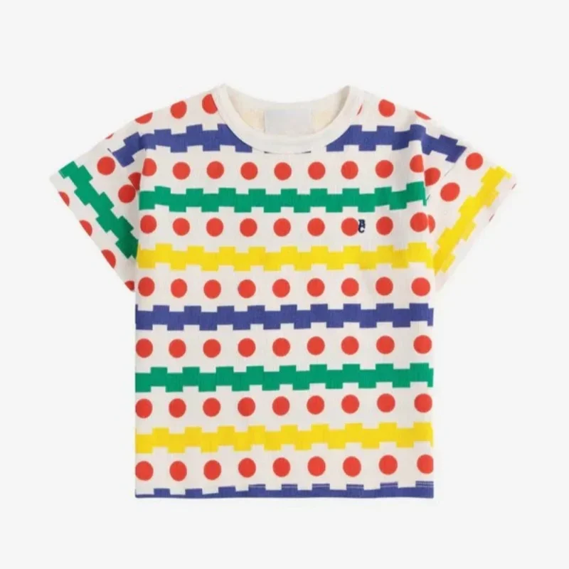 New 2025 Bc Summer Kids Girls T-shirts Cute Print Short Boy Tee Cartoon Fashion Brand Print Cotton Children Casual Tops Clothes 2