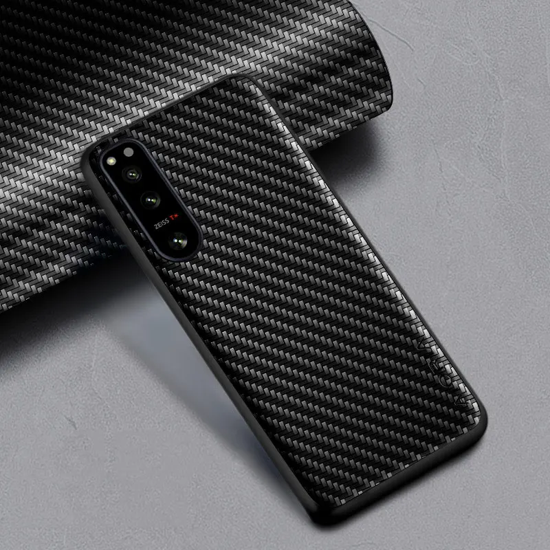 Carbon Fibre Shockproof Slim Non-Slip Full Body Phone Case