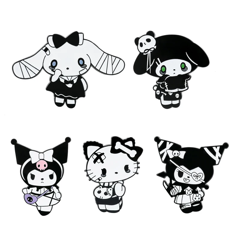 

Cute Cartoon Enamel Lapel Pins Sanrio Funny Brooch Halloween Anime Kuromi Cinnamoroll Melody Hello Kitty Metal Badge Jewelry