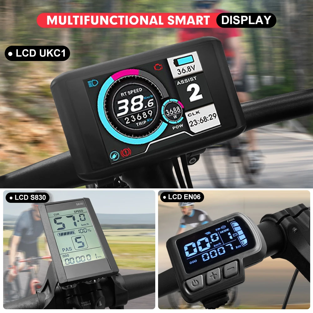 Bici Elettrica Jn Display Lcd Ukc1 S866 Gd01 En05 En06 24V/36V/48V/60V/72V Ebike Display Per Accessori Kit Bicicletta Elettrica