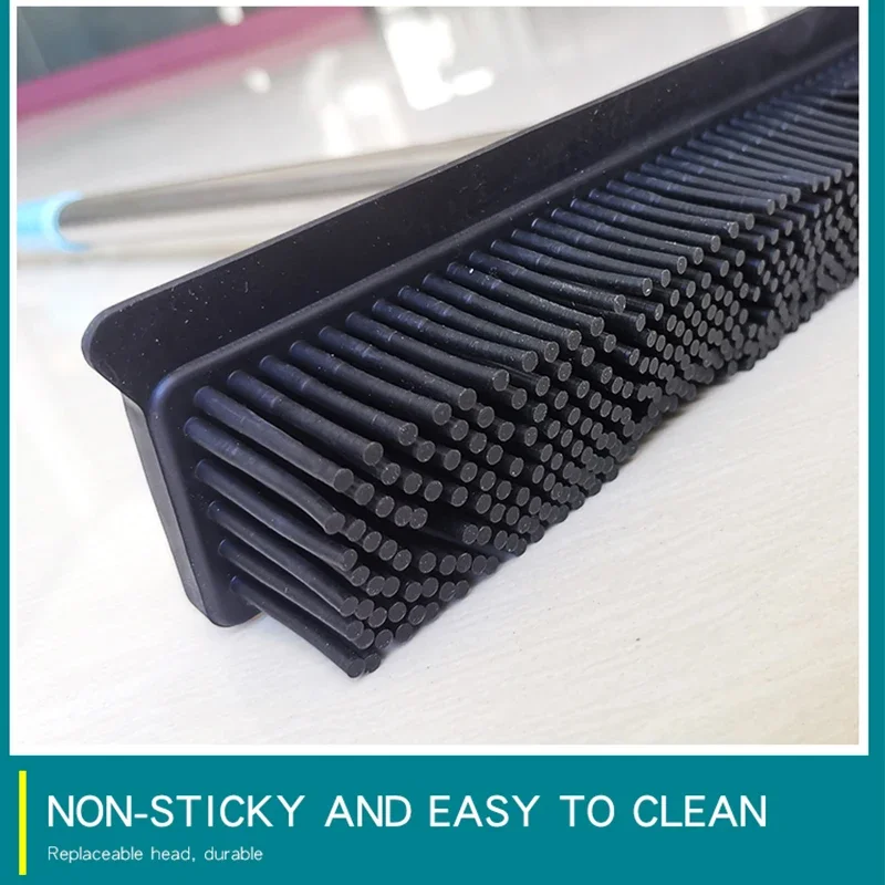Rubber Broom Pet Hair Lint Removal Device Telescopic Bristles Magic Clean Sweeper Squeegee Scratch Bristle Long Push Broom Soft — view 4
