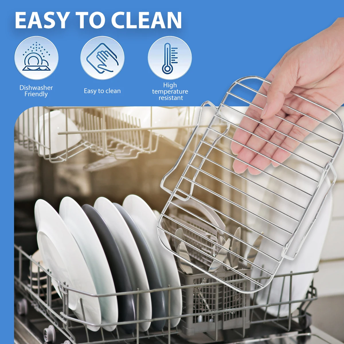 Air Fryer Rack Double Basket Air Fryers Stainless Steel Grilling Rack Fryer Accessories Cooking Toast Oven air fryer rack