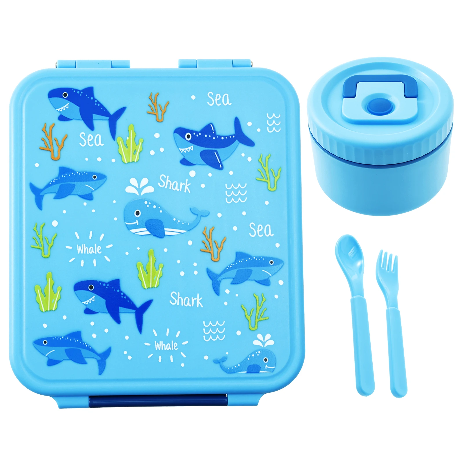 Large 1700ml Portable Sealed Lunch Box with Utensils and Soup Bowl - Ideal for Office, School, and On-the-Go Meals