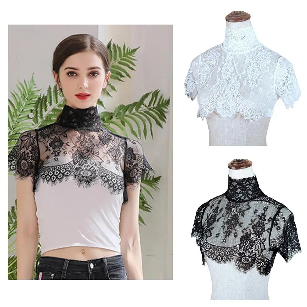 Abito da sposa in pizzo Mezza camicia decorativa Colletto finto Copri collo staccabile - immagine 4