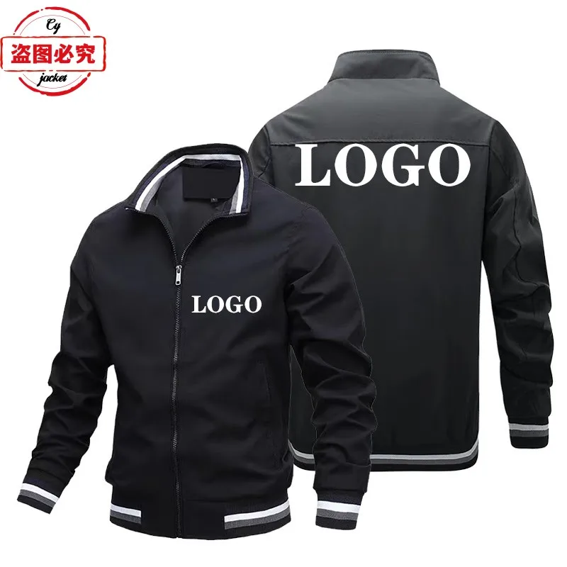 Racing clothes custom printed logo locomotive jacket loose long sleeve men's top stand-up collar jacket group work clothes 4