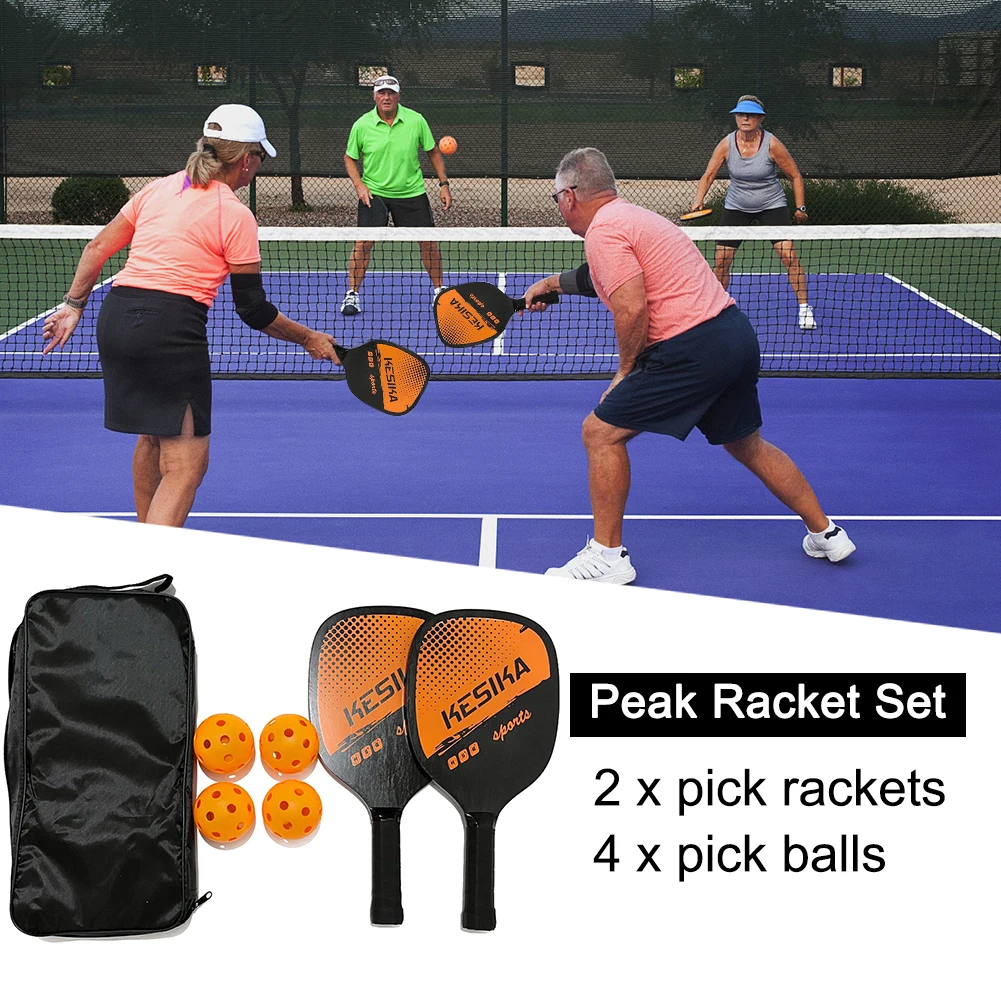 Pickleball Paddles Set Pickle Paddles Rackets Set Pickleball Balls Carrying Bag Men Women 4 Pickleballs Racquet Bag