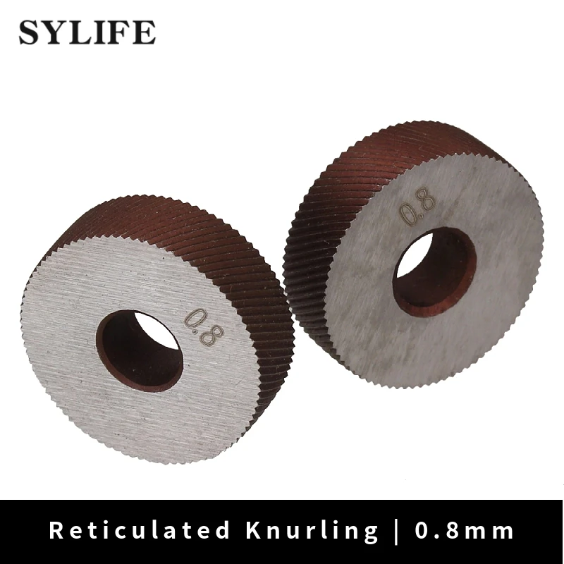

2pcs High Speed Steel Diagonal Coarse 0.8mm Pitch Linear Knurling Wheel