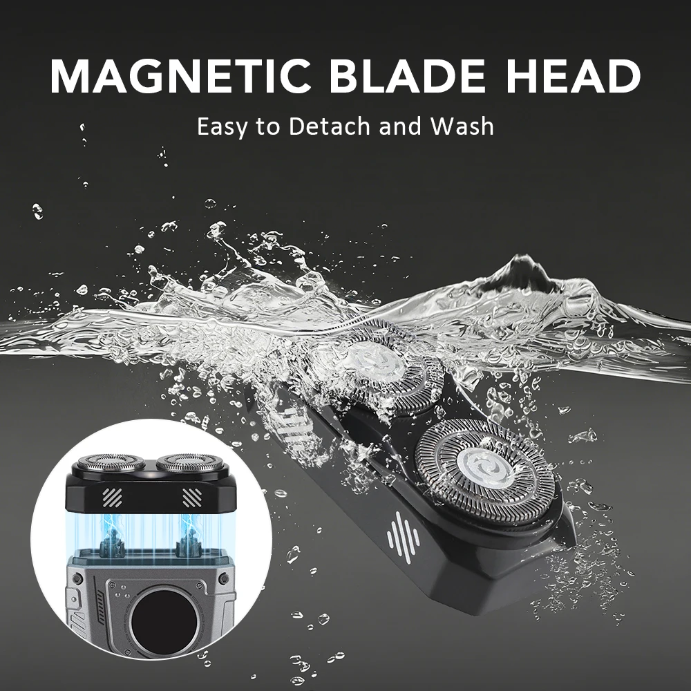 남성용 미니 전기 면도기, 마그네틱 더블 블레이드 충전식 여행용 면도기, 수염..