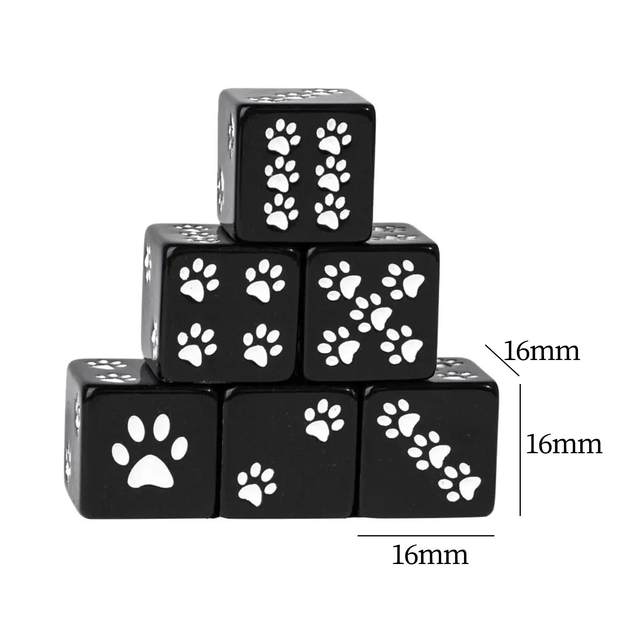 6x Resin Dices Set Portable Cute Pattern Dice Game Set for Entertainment Family Gathering Wedding Party Supplies Table Board
