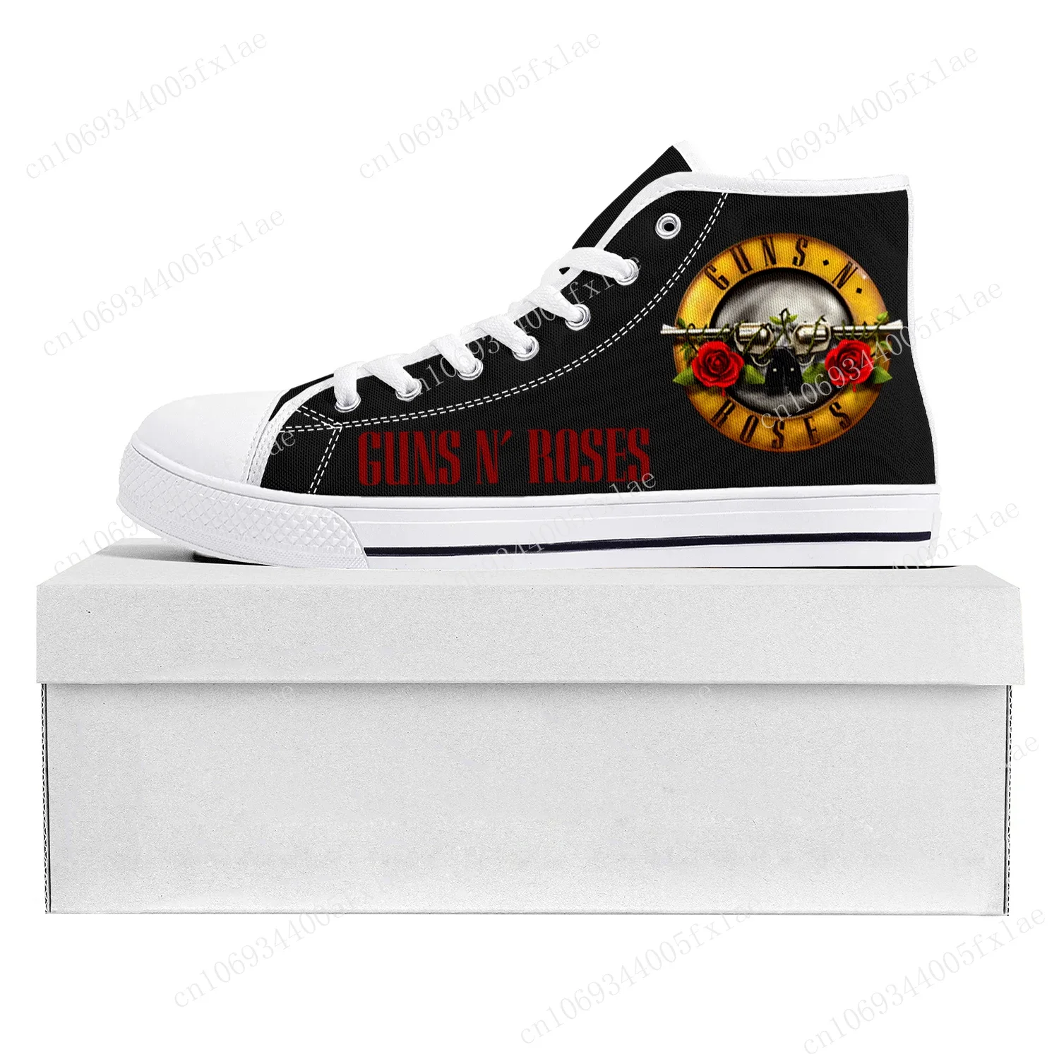 Guns N Roses Heavy Metal Rock Band High Top High Quality Sneakers Mens Womens Teenager Canvas Sneaker Couple Shoes Custom Shoe